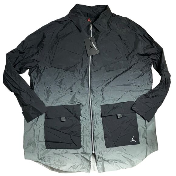 Nike Air Jordan Jacket WMNS XL Black Windbreaker  CU6319-010 Sporty Reflective - Picture 3 of 15